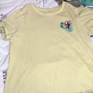 Yellow tropical print T-shirt